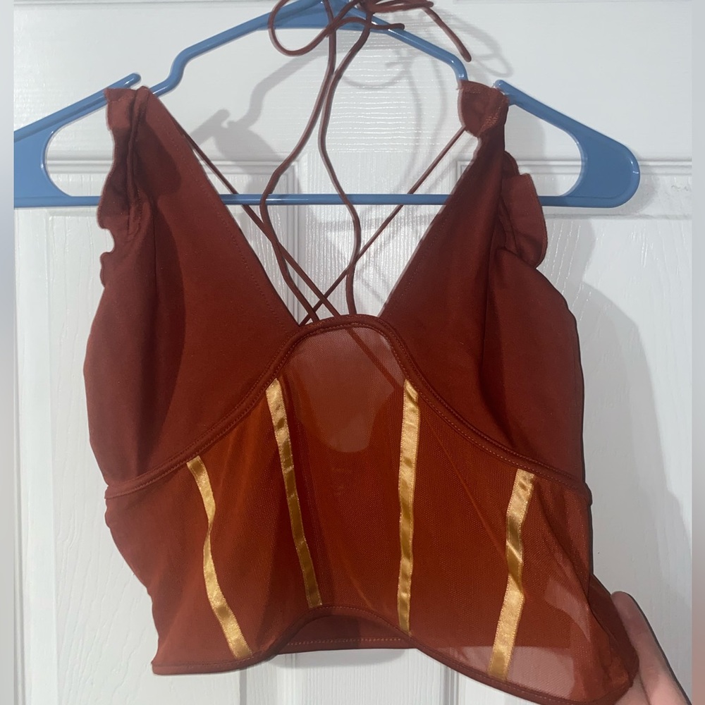 Straps See Through Crop Top